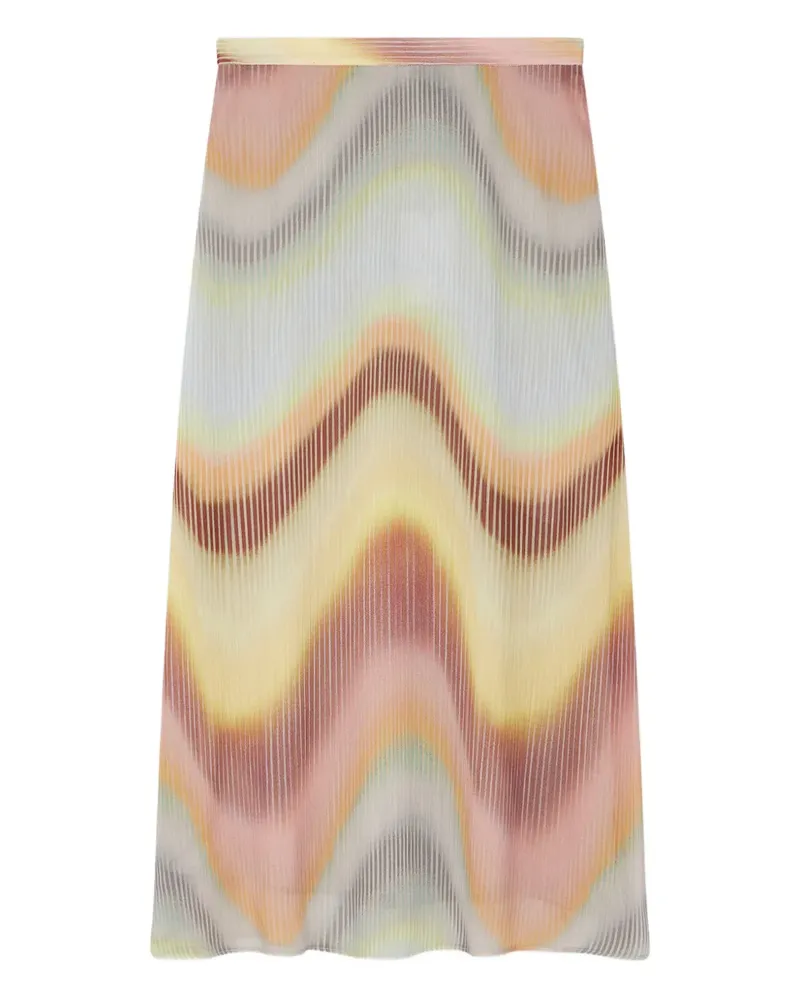 Paul Smith Midirock mit Wellenmuster - Orange Orange