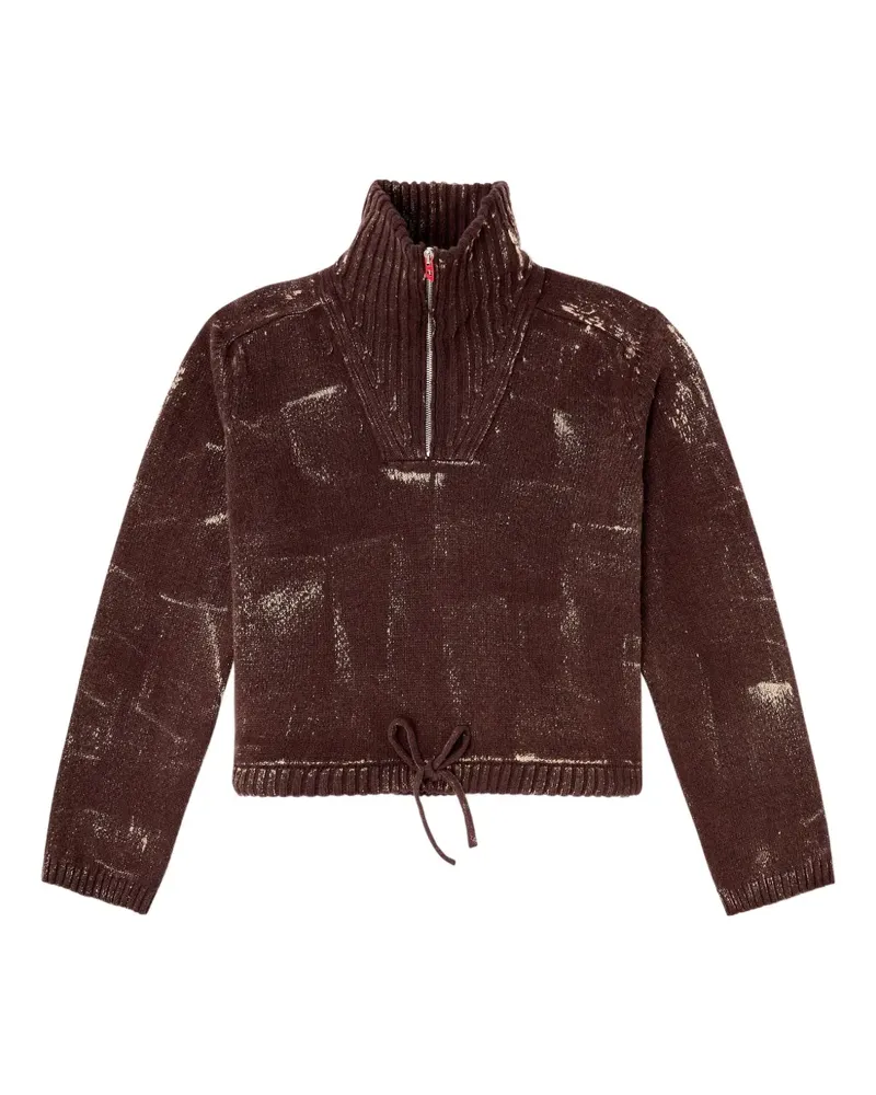 Diesel M-Marcellette Pullover mit kurzem Reißverschluss - Braun Braun