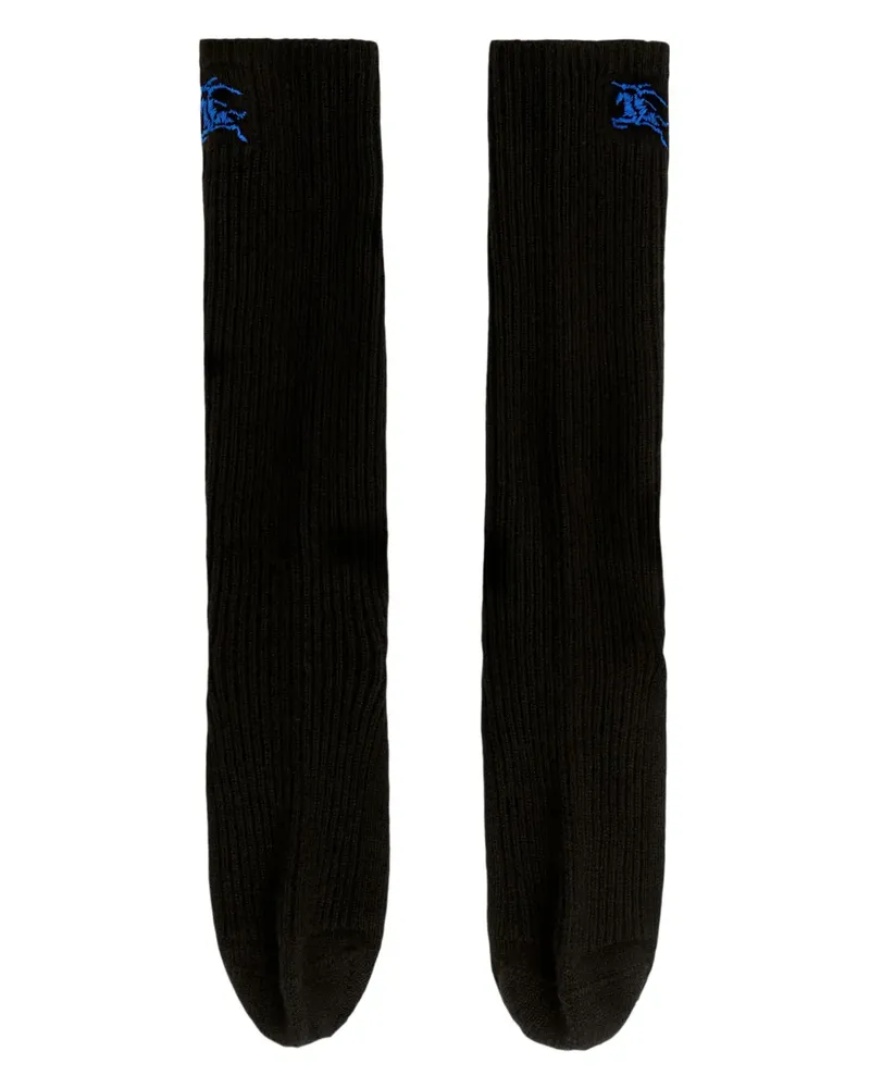 Burberry Socken mit Polo Pony-Stickerei - Schwarz Schwarz