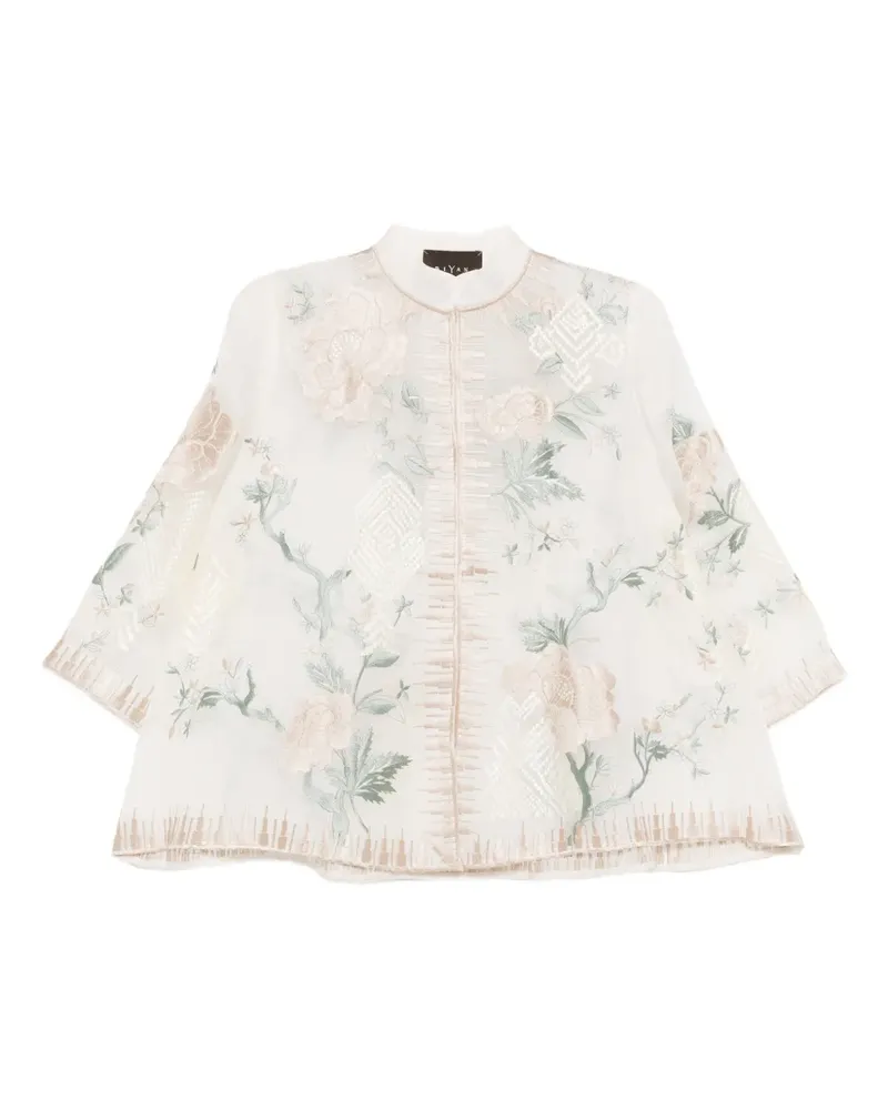Biyan floral-embroidered blouse - Nude Nude