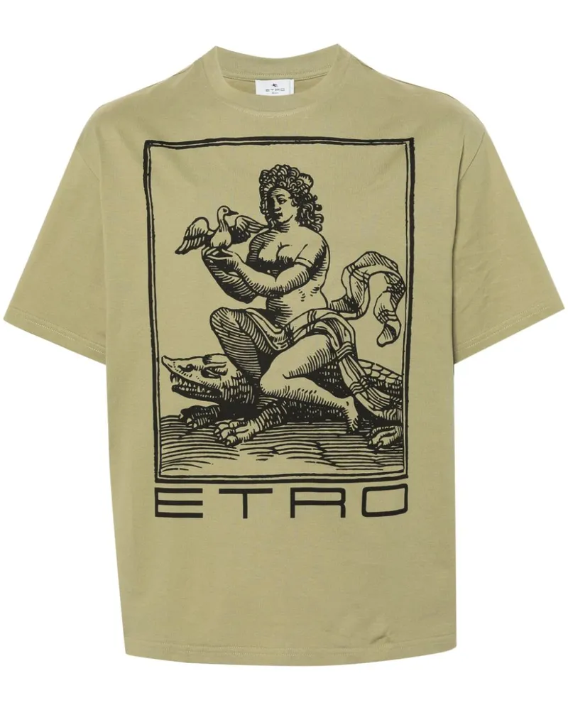 Etro T-Shirt mit grafischem Print - Grün Grün