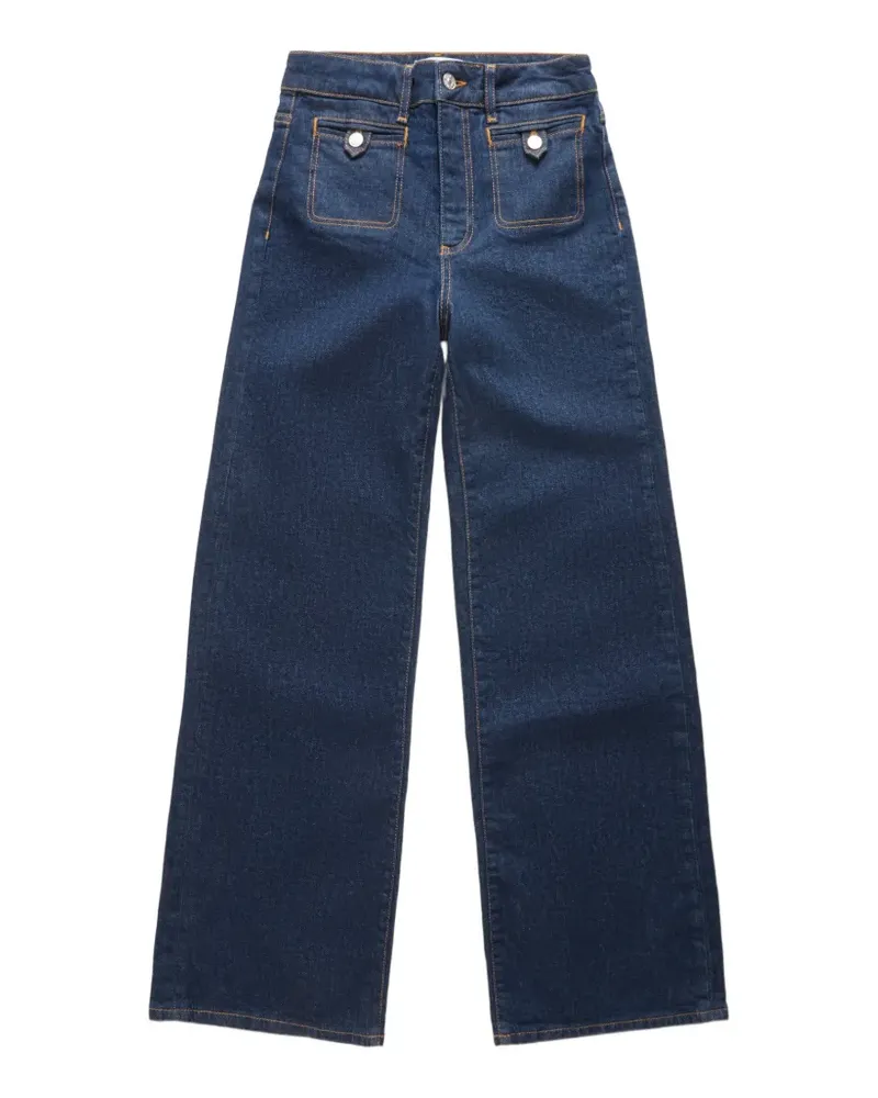 Paige Anessa Jeans mit weitem Bein - Blau Blau