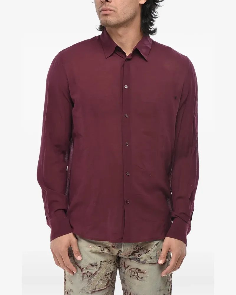OFF-WHITE embroidered long-sleeve shirt - Rot Rot