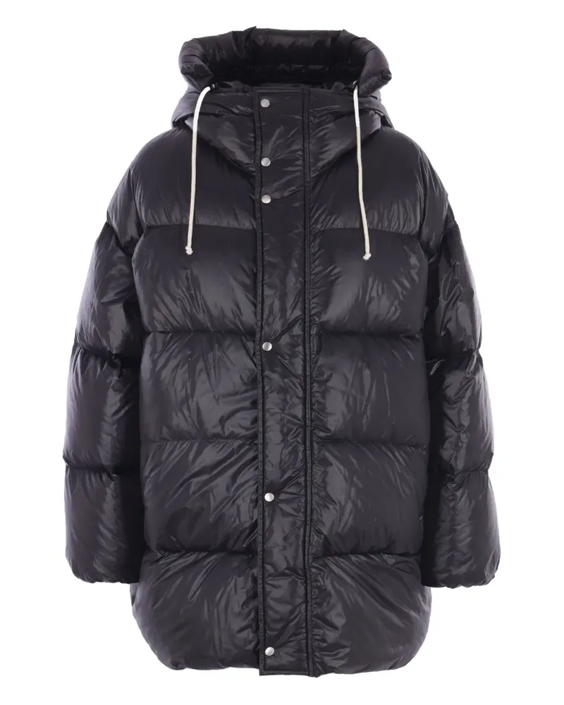 Jil Sander Kapuzenjacke mit Knöpfen - Schwarz Schwarz