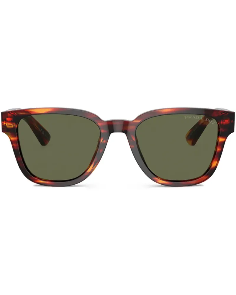 Prada Sonnenbrille mit eckigem Gestell - Rot Rot