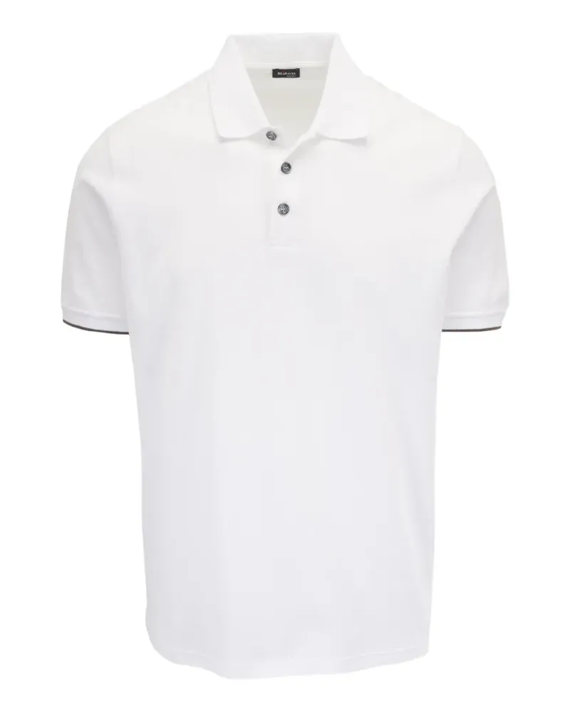 Kiton ribbed-knit polo shirt - Weiß Weiß
