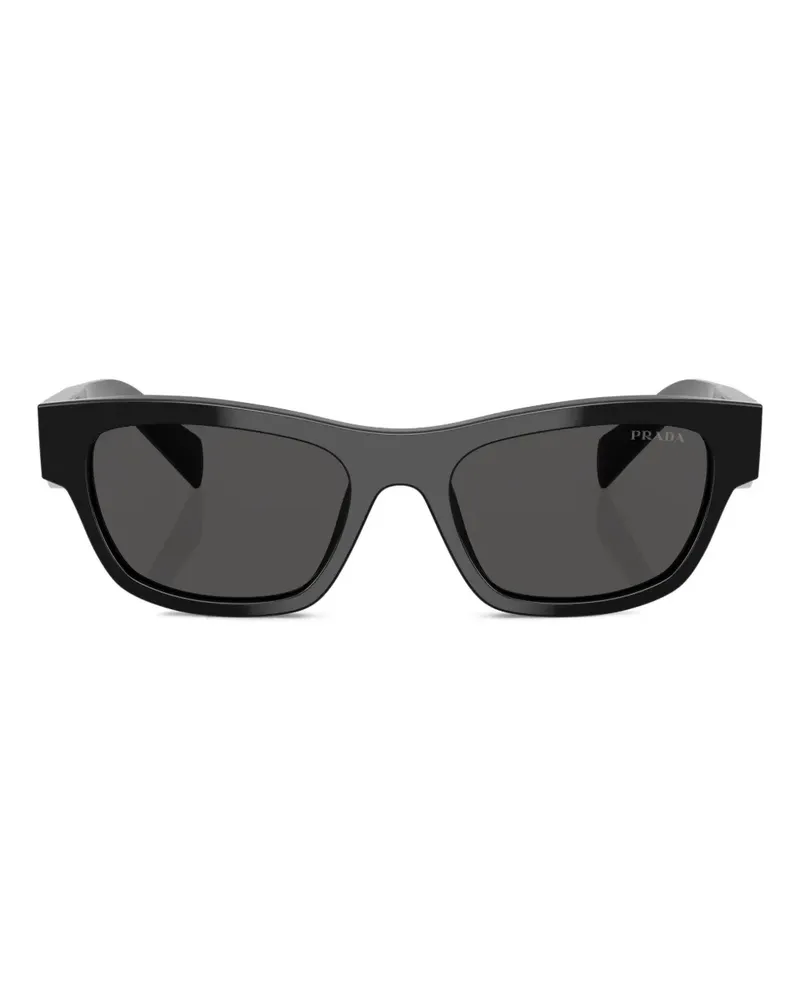 Prada Sonnenbrille mit Logo-Schild - Schwarz Schwarz