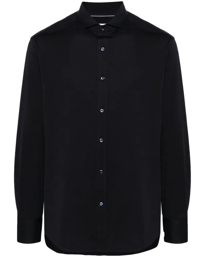 Brunello Cucinelli Hemd mit Spreizkragen - Blau Blau
