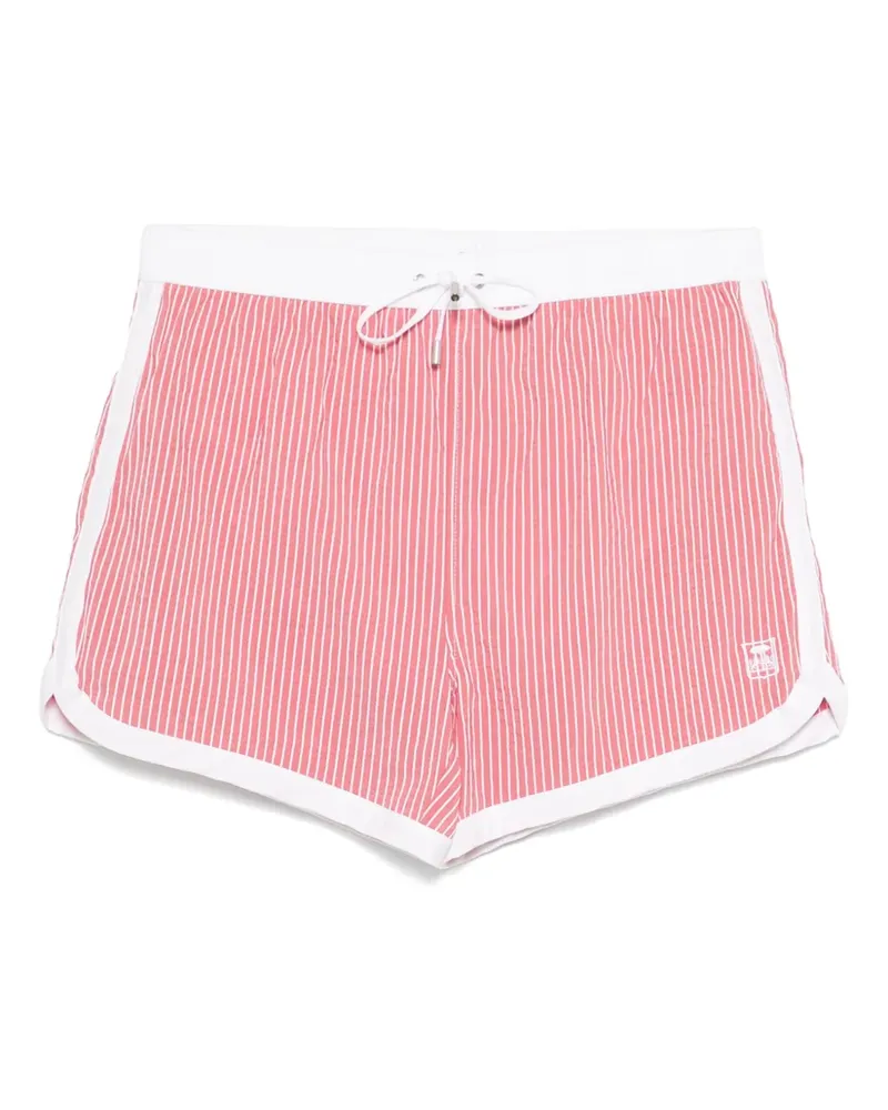 Corneliani Gestreifte Badeshorts Rosa