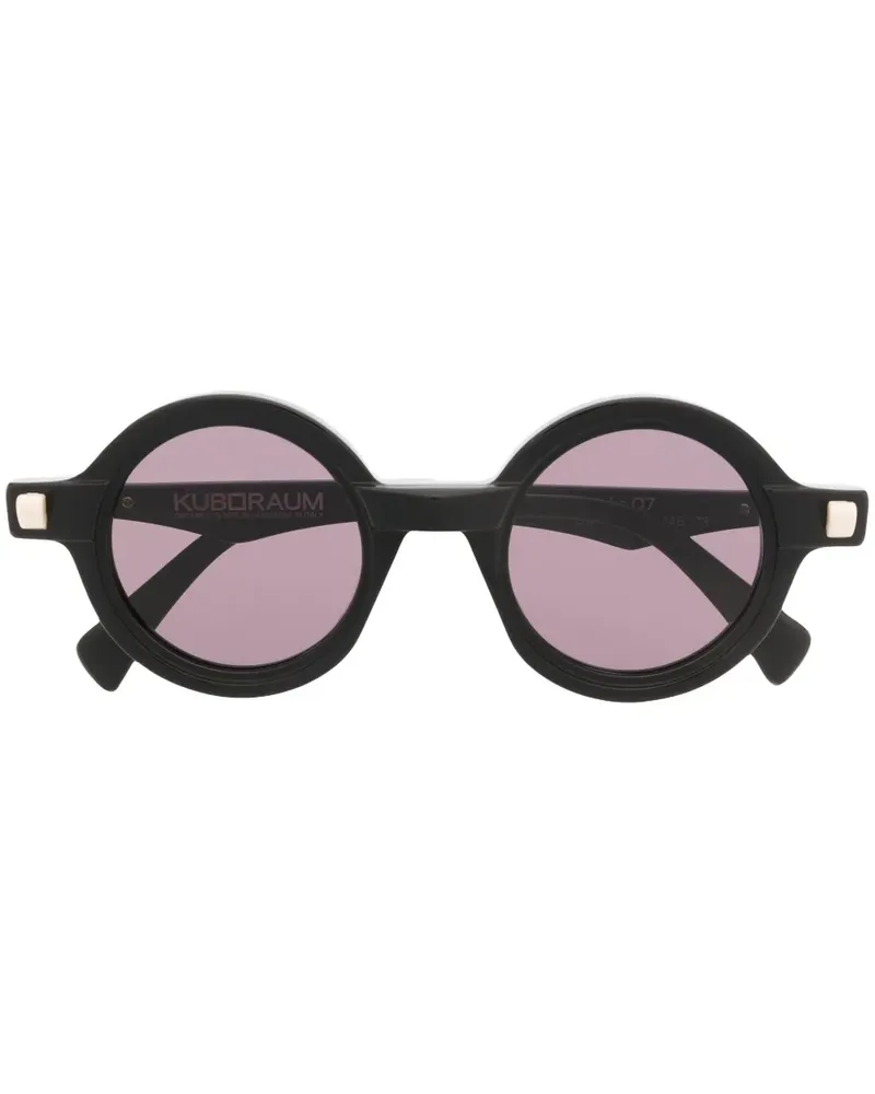 KUBORAUM Q7 Brille mit rundem Gestell - Schwarz Schwarz