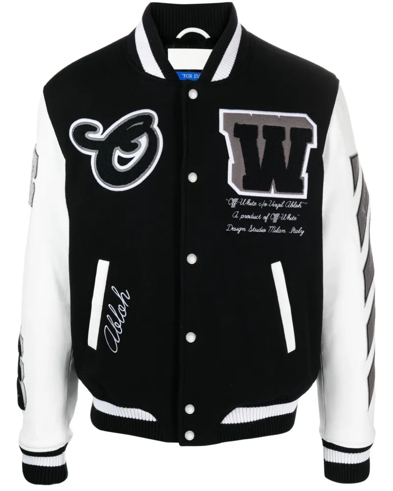 OFF-WHITE Lea Collegejacke mit Applikation - Schwarz Schwarz