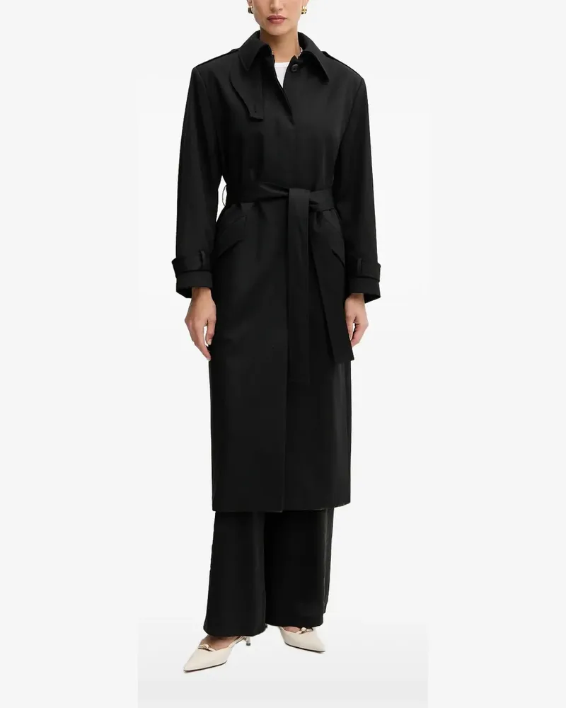 HUGO BOSS Trenchcoat mit Gürtel - Schwarz Schwarz