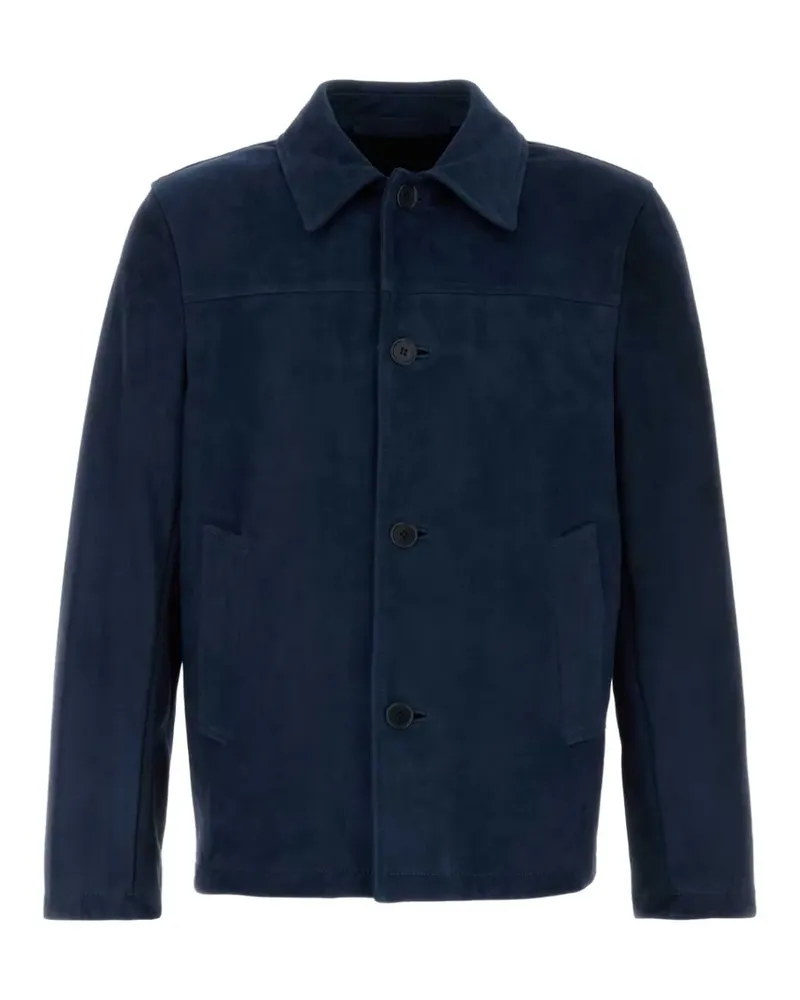 Salvatore Santoro button-up suede jacket - Blau Blau