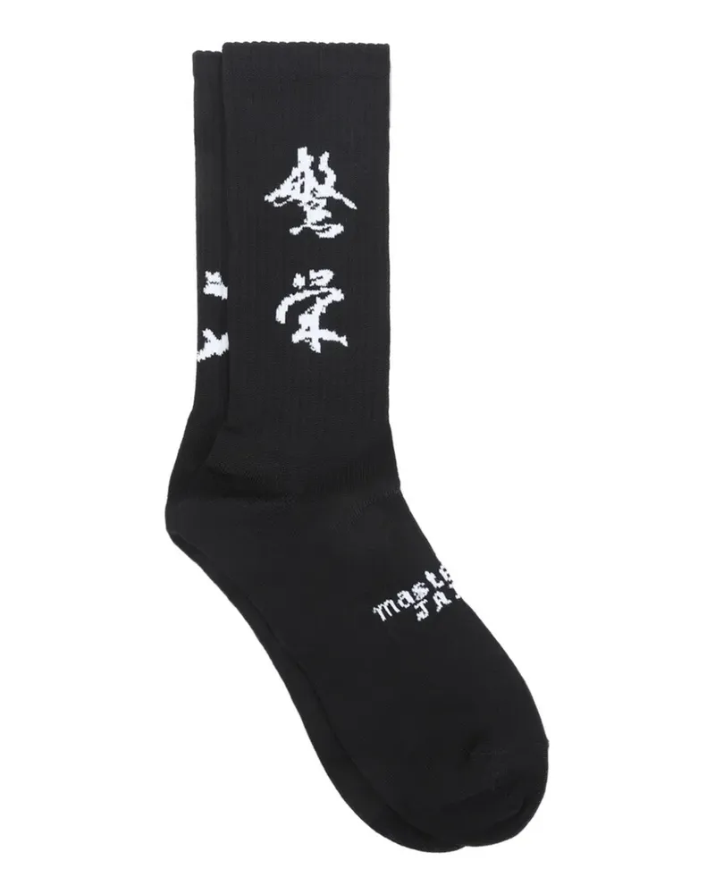 Mastermind Japan Socken mit Totenkopf-Print - Schwarz Schwarz
