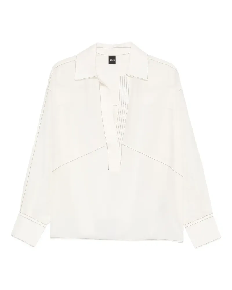 HUGO BOSS Brizzy Oberteil mit V-Ausschnitt - Nude Nude