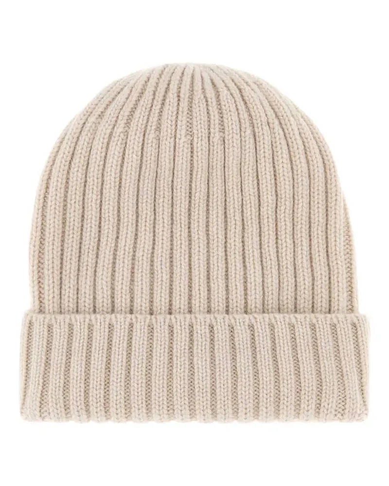 Fedeli Gerippte Beanie aus Kaschmir - Nude Nude