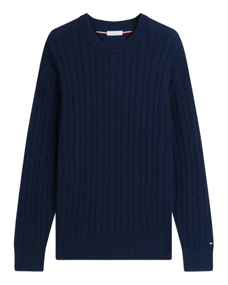 Tommy Hilfiger Pullover mit rundem Ausschnitt - Blau Blau