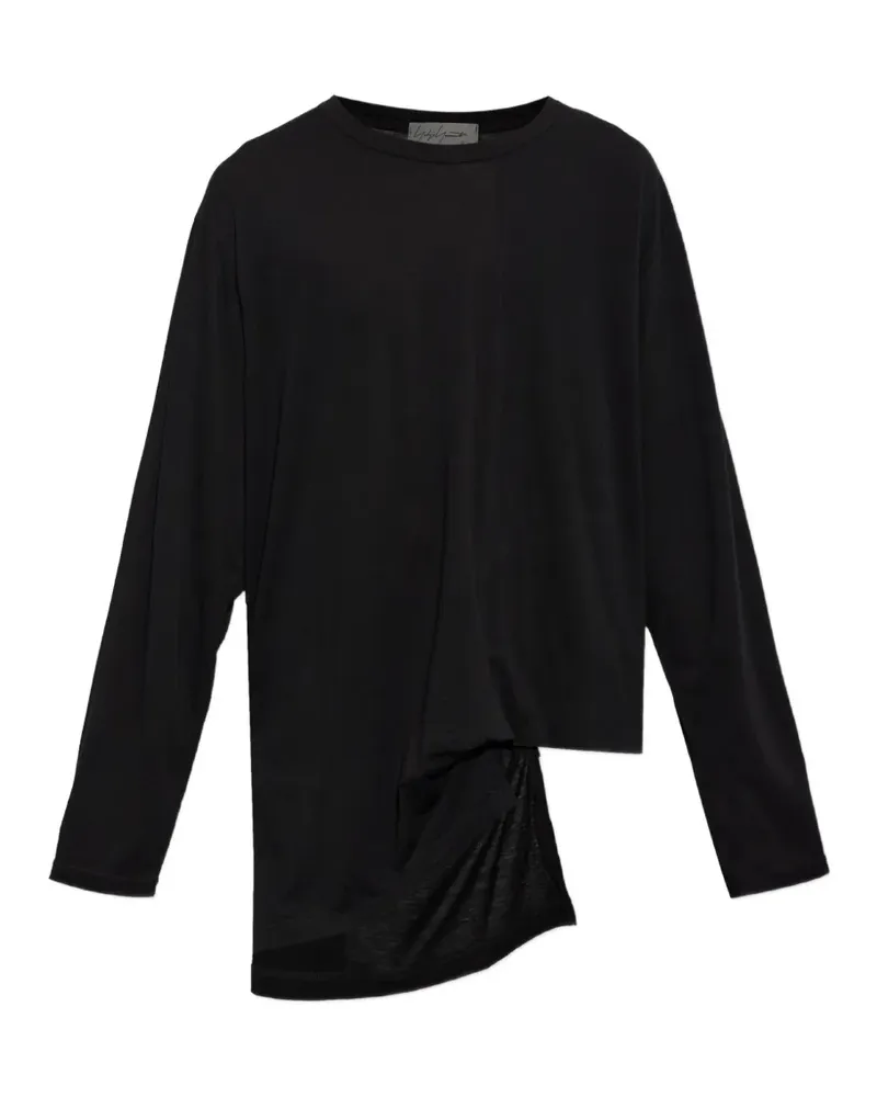 Yohji Yamamoto Asymmetrisches Langarmshirt - Schwarz Schwarz