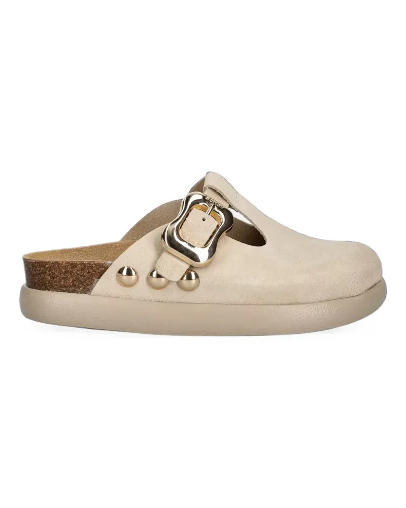 Scholl Flora leather mules - Nude Nude
