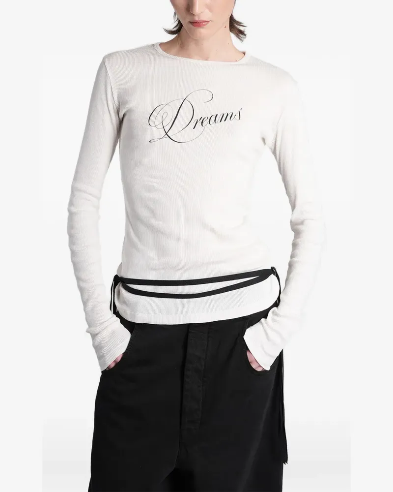 Ann Demeulemeester Fiene ribbed-knit long-sleeve T-shirt - Weiß Weiß