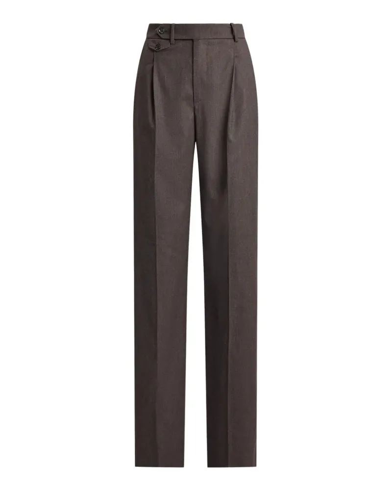 Ralph Lauren Gerade Norrie Hose mit Falten - Braun Braun