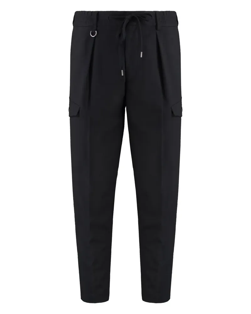 Paolo Pecora Milano Straight-Leg-Hose mit Kordelzug - Schwarz Schwarz
