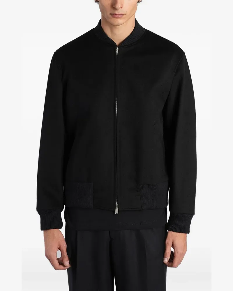 LARDINI Bomberjacke mit Logo-Patch - Schwarz Schwarz