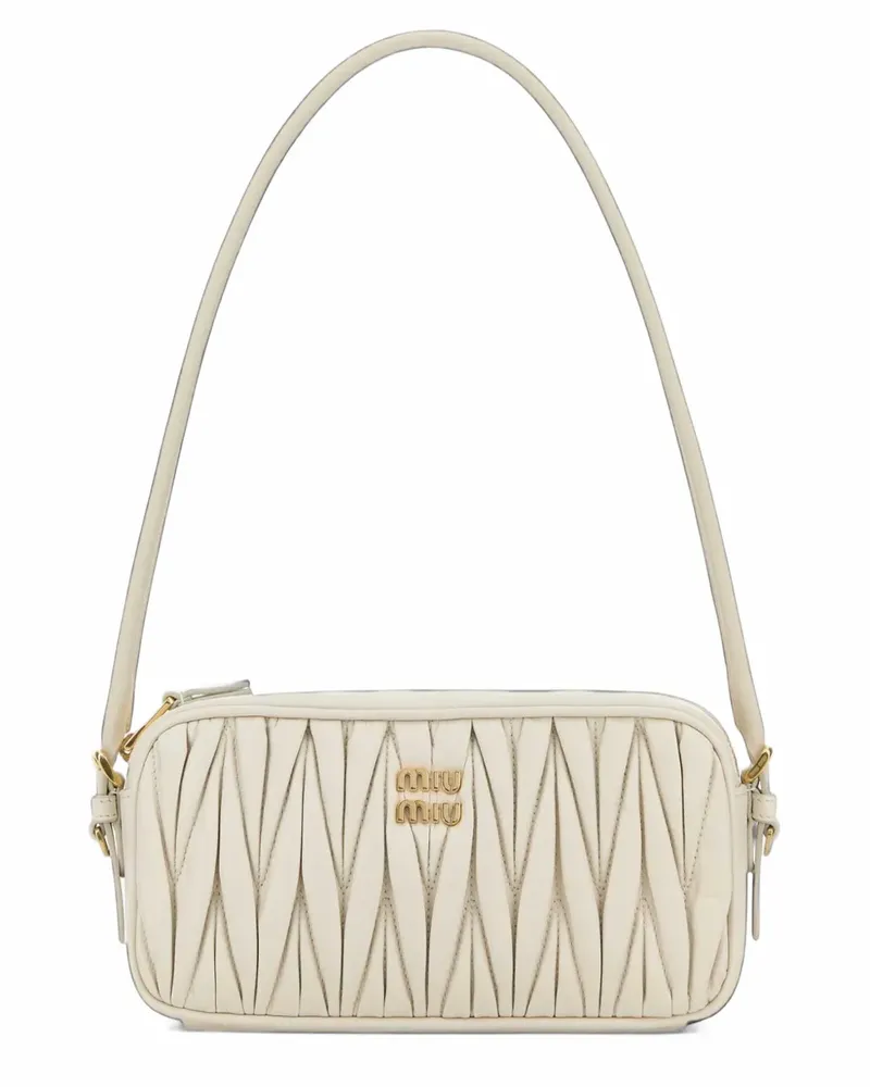 Miu Miu Matelassé nappa leather pouch - Nude Nude