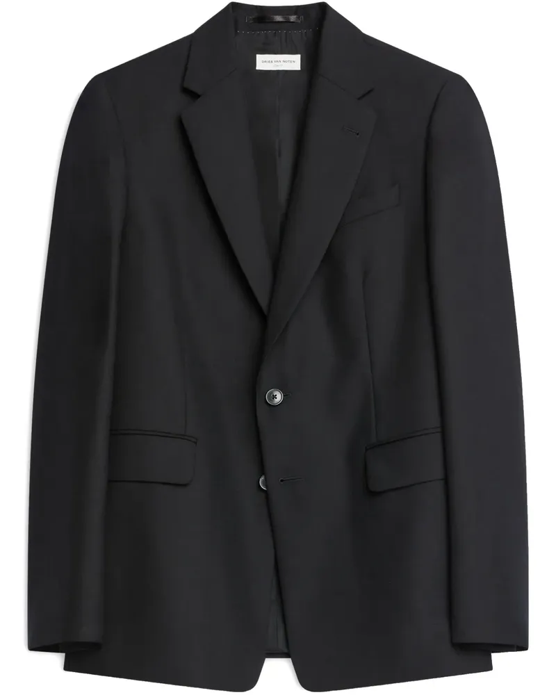 Dries van Noten Schmales Sakko - Schwarz Schwarz