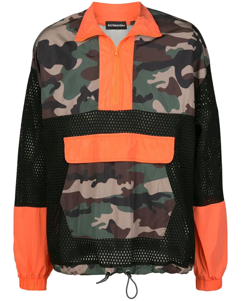 God's Masterful Children Windbreaker mit Camouflage-Print Orange