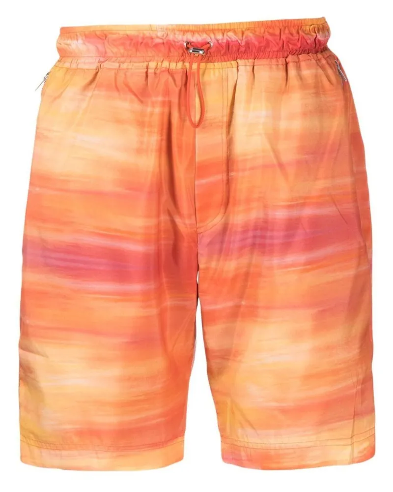 AHLUWALIA Shorts mit Batikmuster - Orange Orange