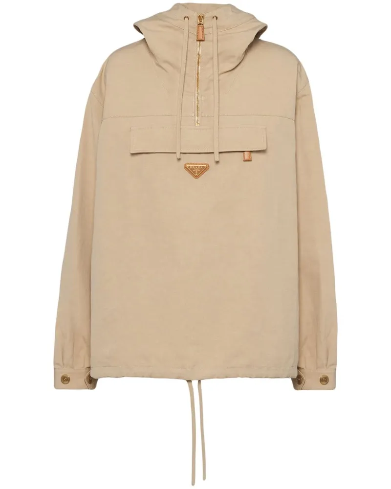Prada Windbreaker mit Logo - Nude Nude