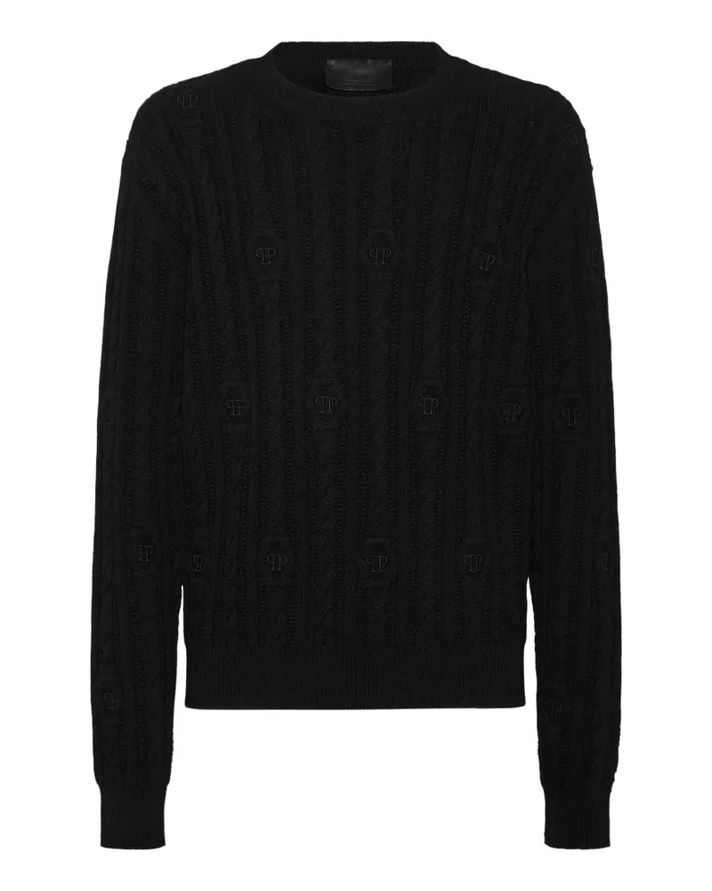 Philipp Plein Pullover mit Logo-Stickerei - Schwarz Schwarz