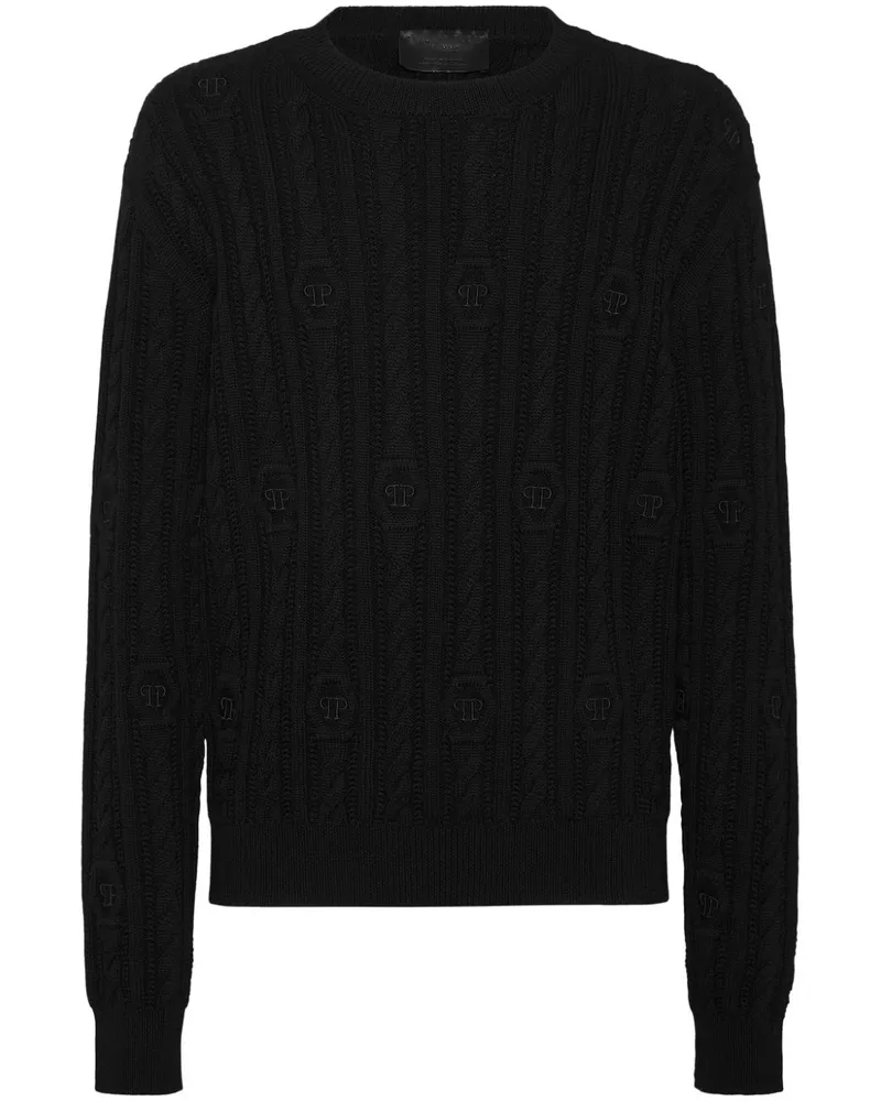 Philipp Plein Pullover mit Logo-Stickerei - Schwarz Schwarz