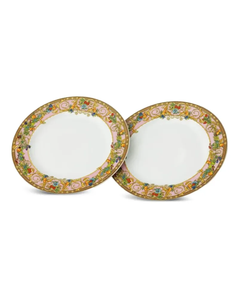 Versace x Rosenthal 30 Years Le Jardin de  Set aus zwei Tellern 22cm - Weiß Weiß