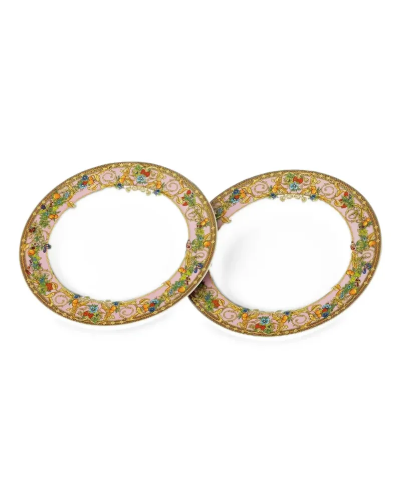 Versace x Rosenthal 30 Years Le Jardin de  set 2 plates 22 cm - Weiß Weiß