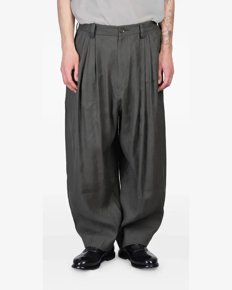 Ziggy Chen Hose mit Bundfalten - Grau Grau