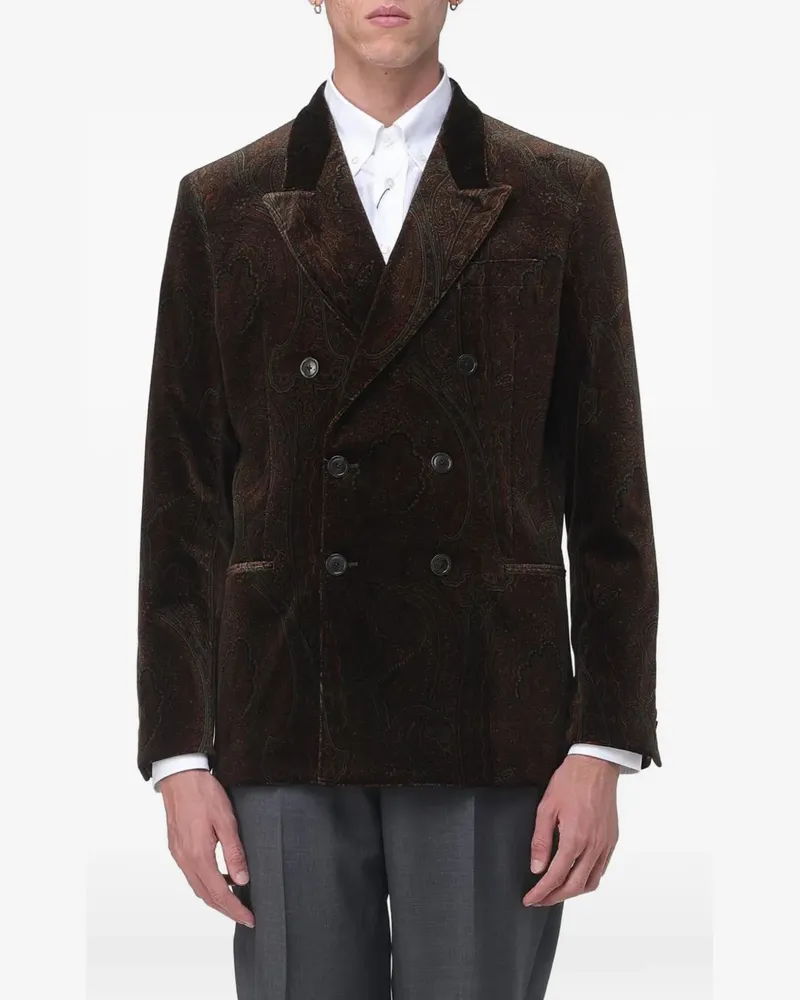 Etro Paisley double-breasted coat - Braun Braun