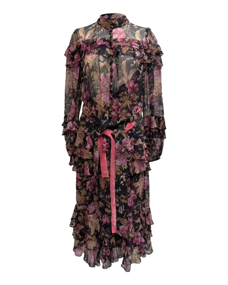 Zimmermann Lucky tiered frill dress - Schwarz Schwarz