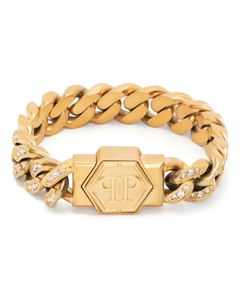 Philipp Plein Hexagon Armband mit Kristallen - Gold Gold