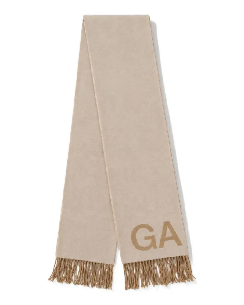Ganni ivory fringed scarf - Nude Nude