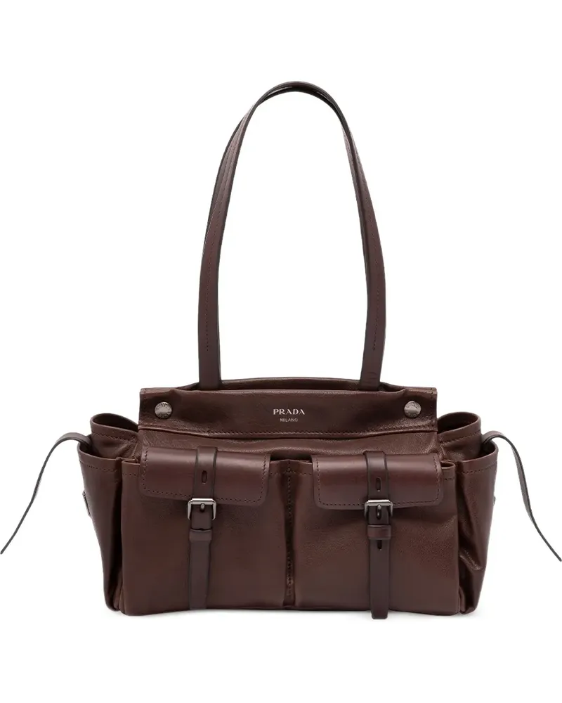 Prada buckle leather shoulder bag - Braun Braun
