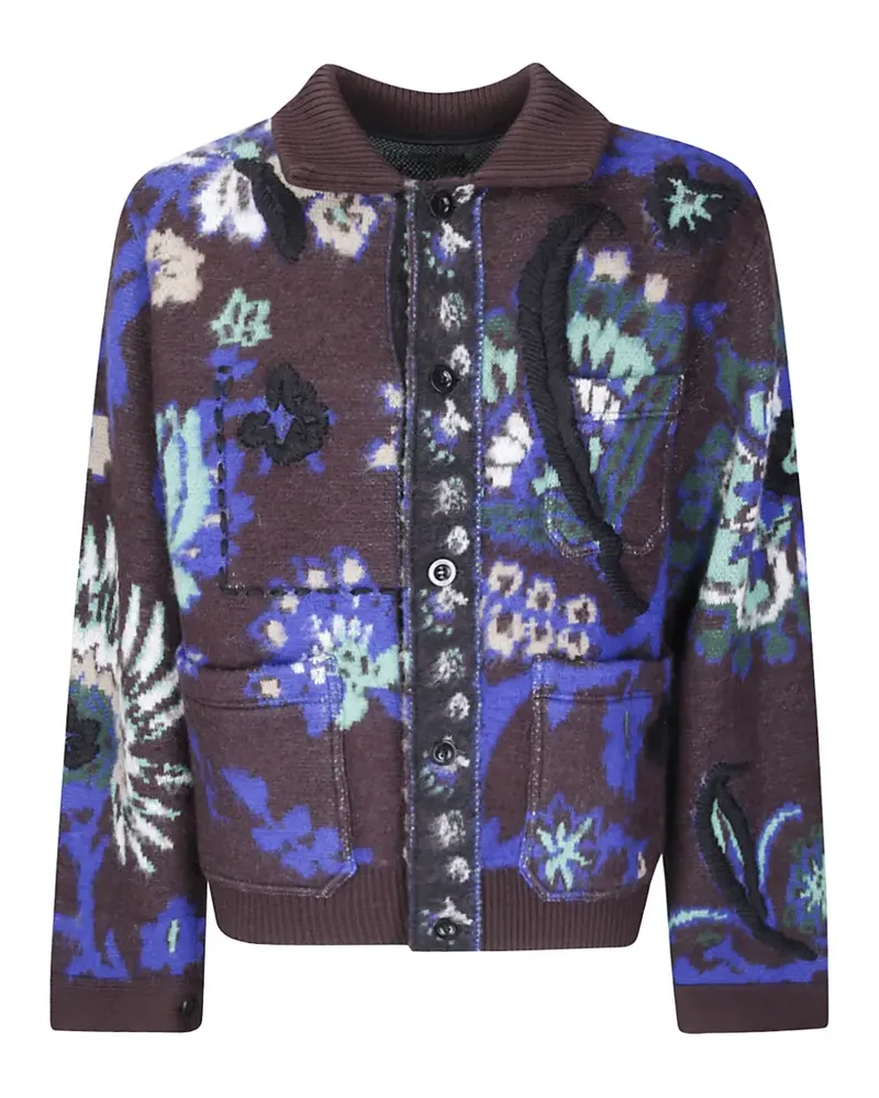 Sacai Jacke mit Blumenstickerei - Braun Braun