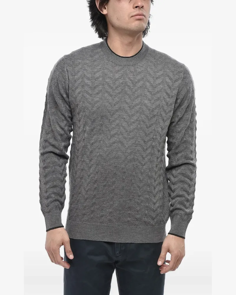 Paolo Pecora Milano Rundhals-Pullover mit Zickzackmuster - Grau Grau
