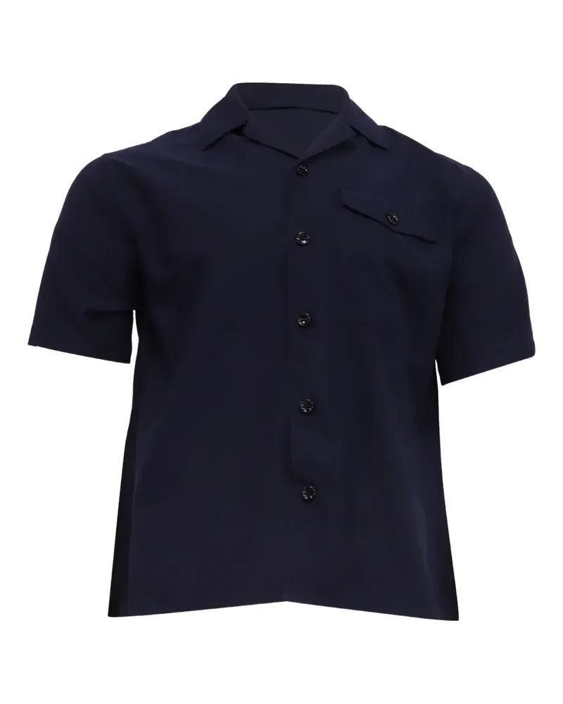 AMI Paris Kurzärmeliges Button-down-Hemd - Blau Blau