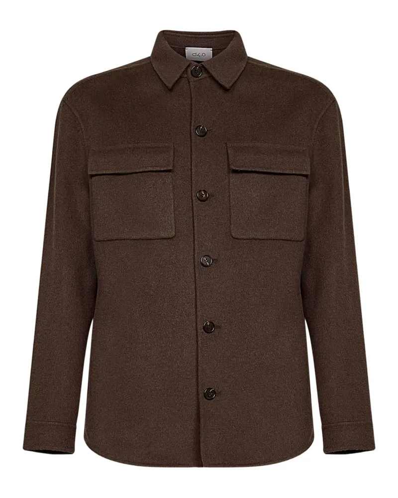 D4.0 wool patch-pocket shirt jacket - Braun Braun