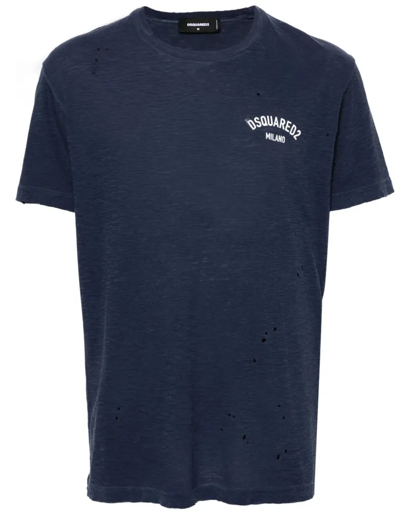 Dsquared2 T-Shirt mit Logo-Print - Blau Blau