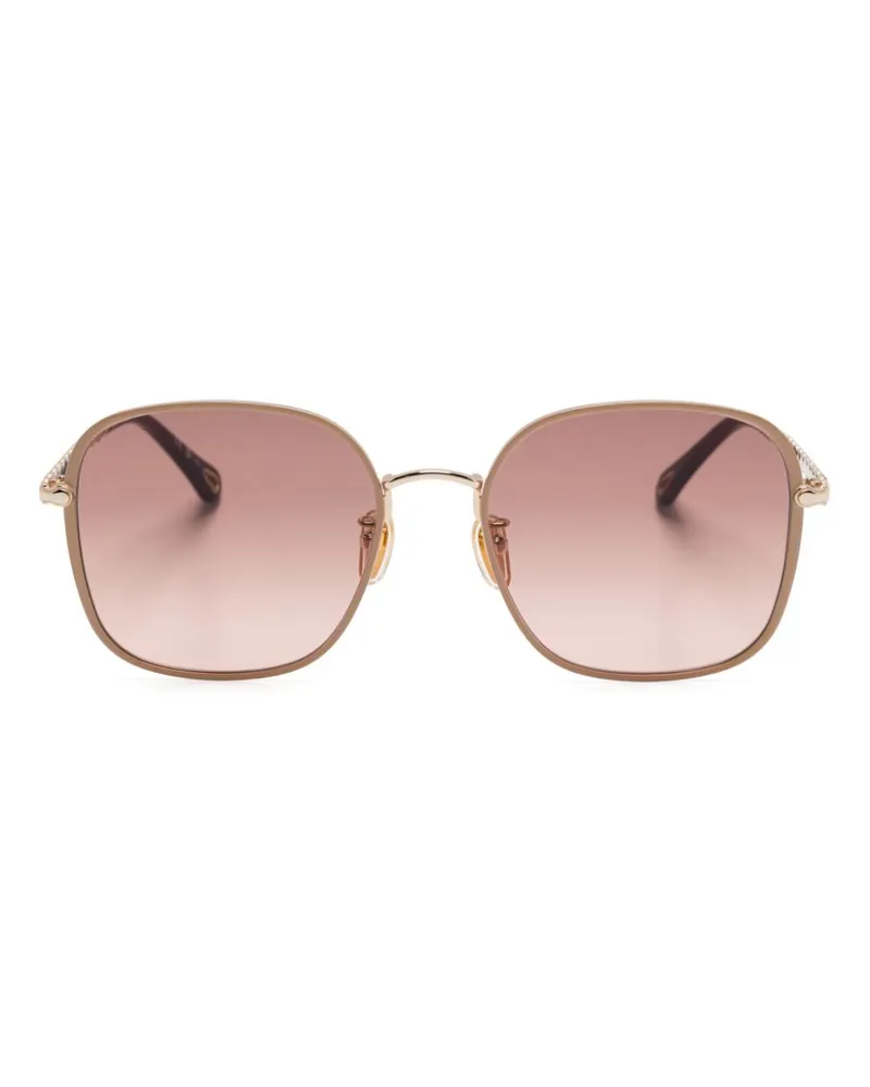 Chloé Sonnenbrille mit Oversized-Gestell - Gold Gold