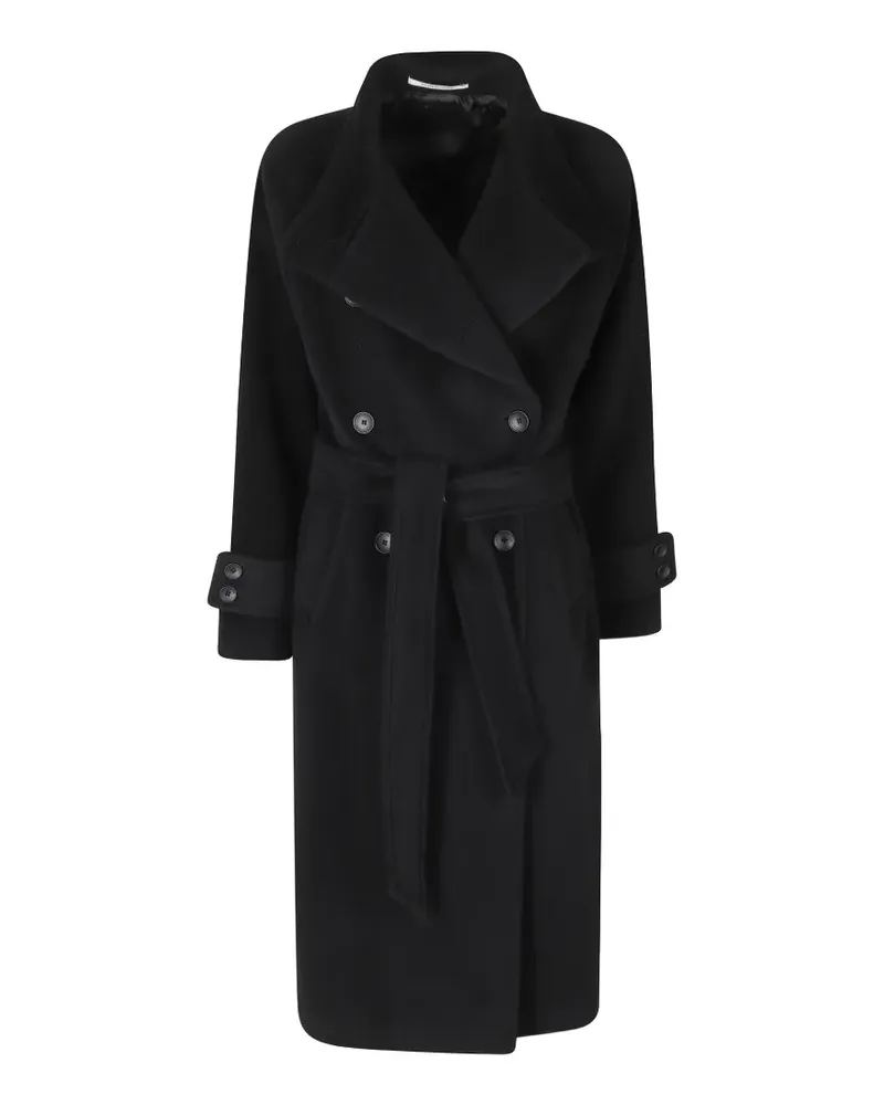 Tagliatore double-breasted belted coat - Schwarz Schwarz