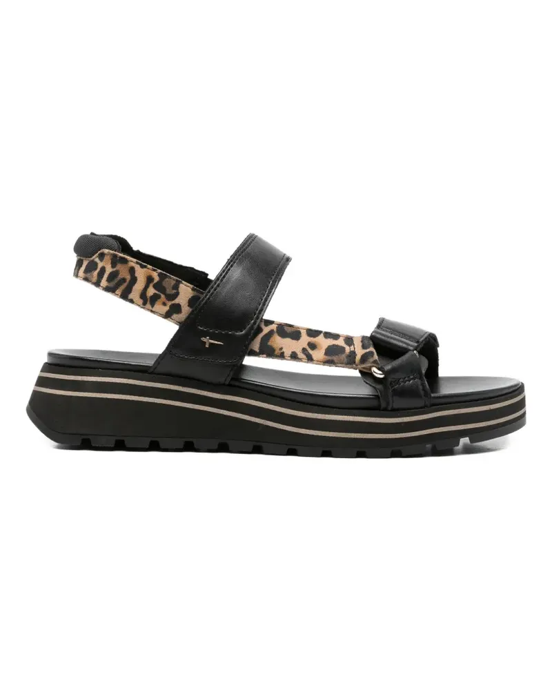 Tamaris Sandalen mit Leoparden-Print - Schwarz Schwarz